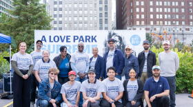 Members of the WRTI team onsite at A Love Park Supreme, on Sept. 23, 2026.