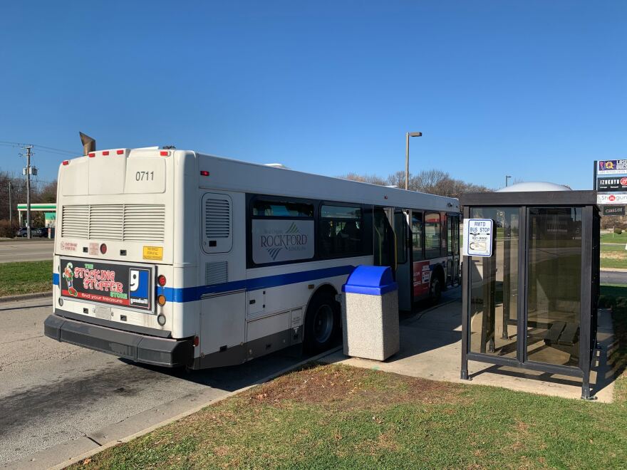 Rockford City Bus Stop on Mulford Street