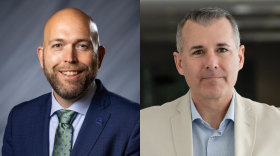 Indiana House District 32 candidates from left to right: Incumbent Republican Robb Greene and Democrat Michael Potter.