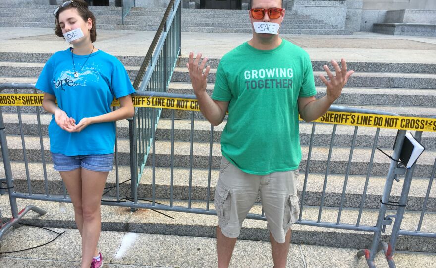Protesters in downtown St. Louis