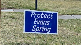 A sign opposing the Evans Spring redevelopment, in a neighborhood in northwest Roanoke.