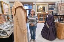 Bonnie Yuscavage, curator of the Susquehanna County Historical Society, details some of the dresses that will be on display during "Window Dressing: A Gala Celebrating the Fashion of Susquehanna County in History."
