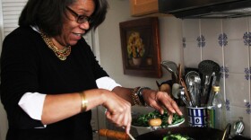 Food writer Jessica Harris prepares Brazilian-style collard greens.