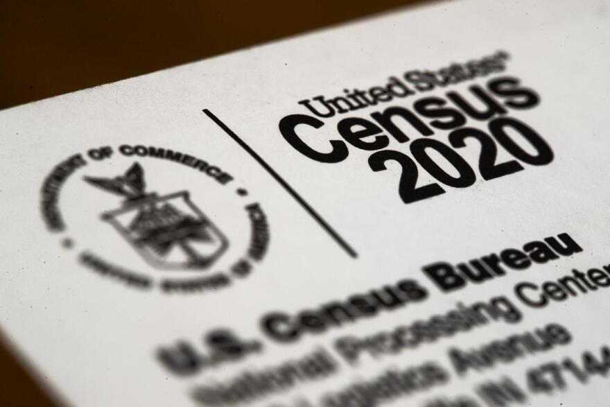 Shown is an envelope containing a 2020 census letter. 