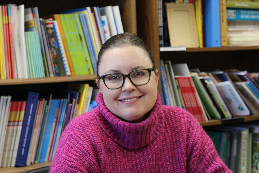 Jamie Smartt teaches in the religious school at the Jewish Community Center in Wichita. She says there's value in Jewish kids learning with one another about their heritage.