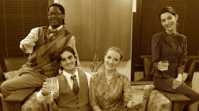 The cast of "Perfect Arrangement": (l-r) Richard Bates, Liam Day, Kate Conrad, and Mariah Romero.