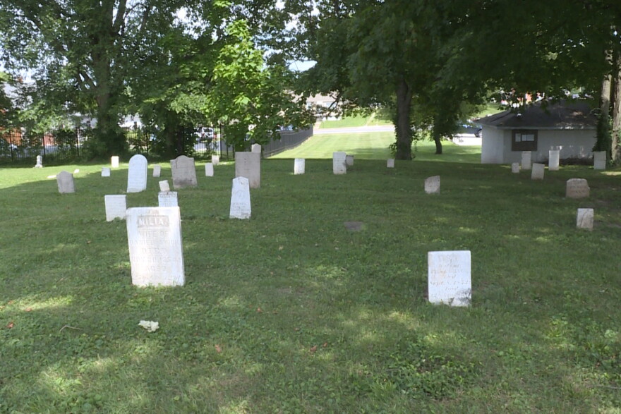 Tombstones at an Indiana cemetery.