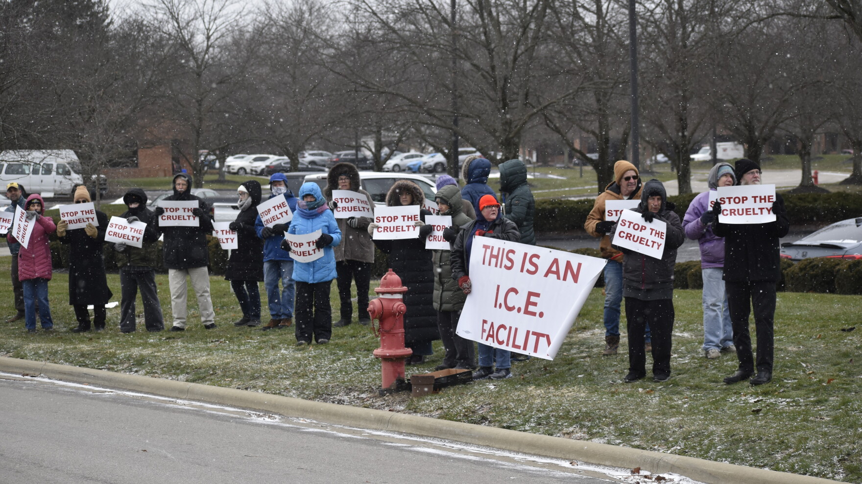 Concerned residents protest outside Westerville ICE facility | WOSU ...