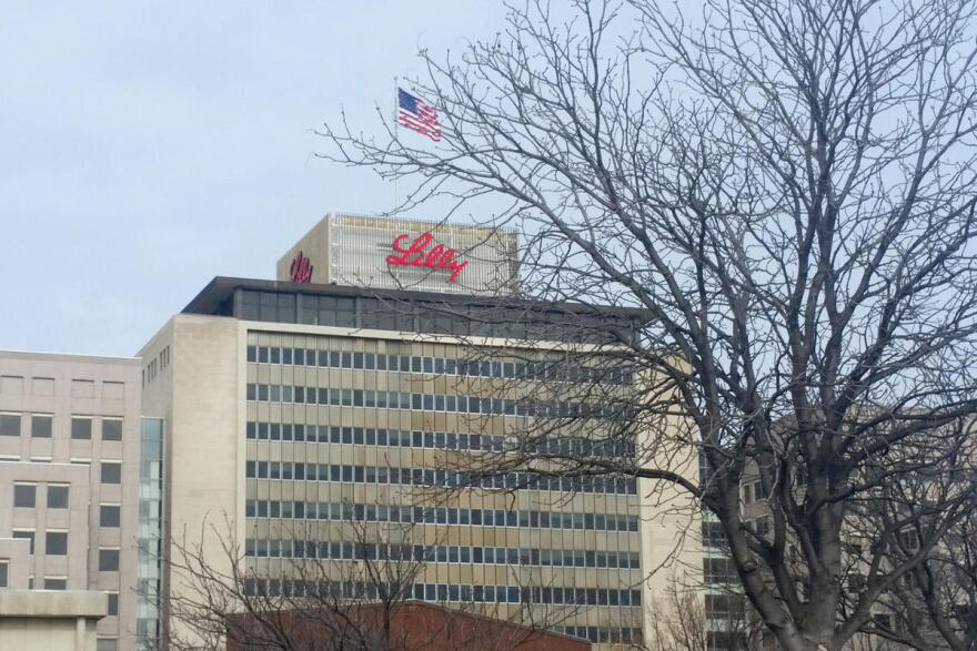 Eli Lilly's Corporate Headquarters in Indianapolis. The company announced initial findings from Phase 2 of the COVID-19 antibody treatment showing a reduction in hospitalizations.