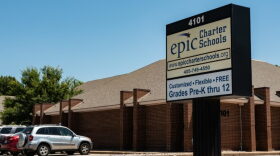 An Epic Charter Schools administrative office building is seen on 122nd Street in northwest Oklahoma City.