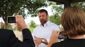 Markwayne Mullin speaks during a Mullin for America campaign lunch on Tuesday.