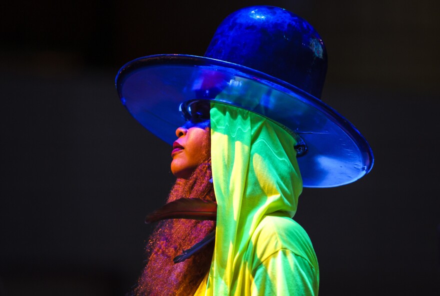 Erykah Badu performs with the Dallas Symphony Orchestra at the Meyerson Symphony Center on Friday, June 21, 2019, in Dallas. (Smiley N. Pool/The Dallas Morning News)