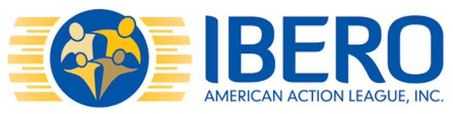 Ibero-American Action League logo in blue and yellow