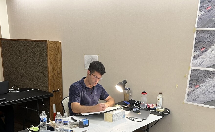  An urban designer works at the Township Building of College Township for its charrette on zoning regulations at Dale Summit on Wednesday, June 21, 2023 in College Township, Pa.