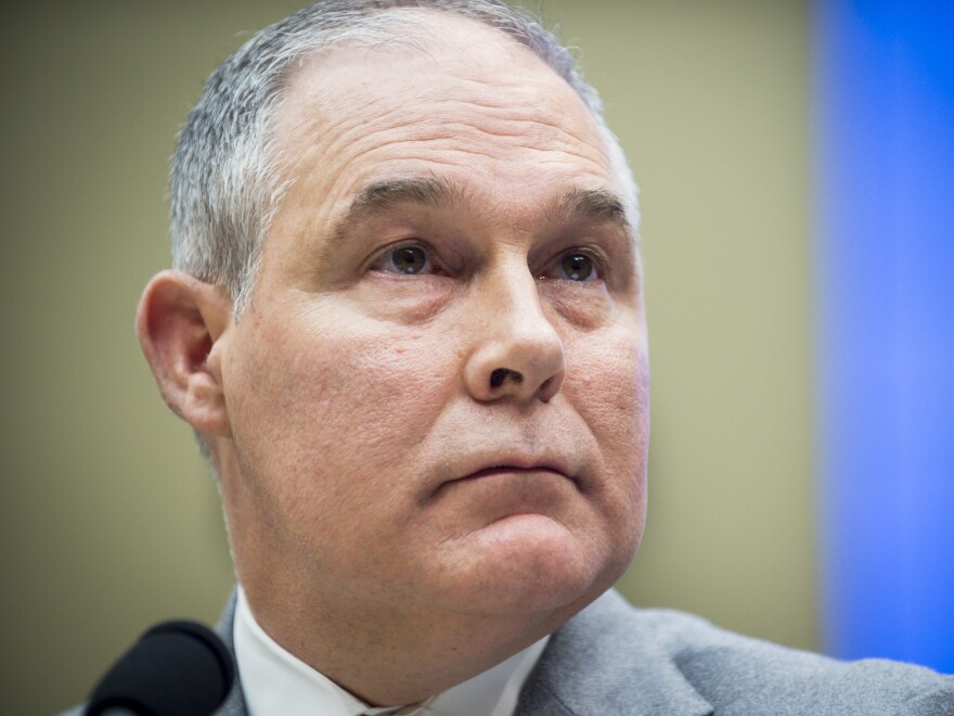 Environmental Protection Agency Administrator Scott Pruitt testifies before the House Energy and Commerce Committee about the mission of the EPA on Dec. 7, 2017.