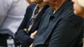 Dr. Larry Burns sits in a courtroom as he waits for a hearing to begin in Oklahoma City, Thursday, July 9, 2015. 
