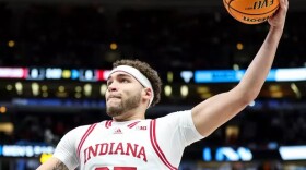 Indiana's Race Thompson goes up for a shot against Kent State Friday night.