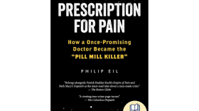 a book cover that says "prescription for pain" and shows drugs