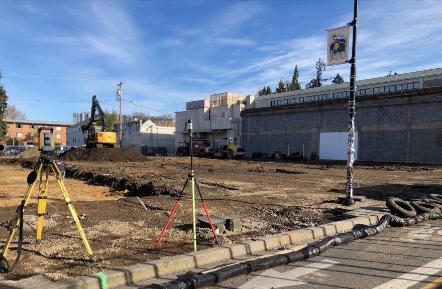 Groundwork is being prepared for Flock 13 just west of the Duck Store.