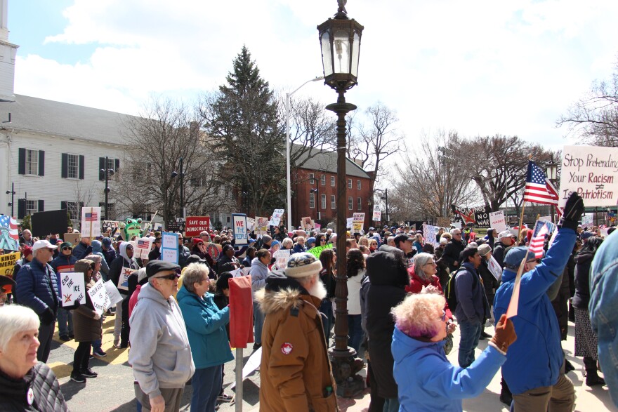 "No Kings" rally in Springfield, MA. on March 28, 2026. Umar Vorona/NEPM