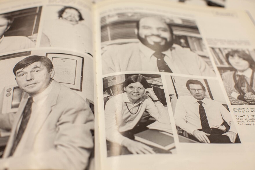 Elizabeth Warren, seen here in an old edition of the University of Texas Law School yearbook, began bankruptcy research while in Texas that has influenced much of her academic and professional career.