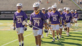 The Haudenosaunee Nationals walk on to the field before a match against England at the World Lacrosse Championships on June 23, 2023, at Torrero Stadium in San Diego, Calif.