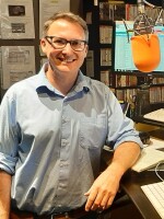 Greg Ferrisi stands in the WCRB studio.