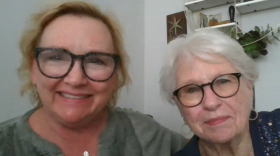 Susan Olson Faust and her mother Margaret Dietrich Olson at the StoryCorps Mobile Tour visit to Fort Myers in Feb. 2024