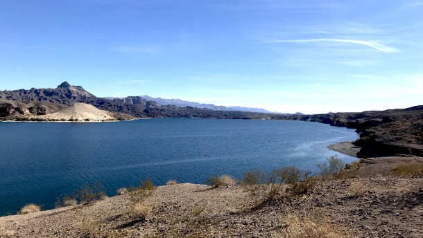 View of the Colorado River looking down stream near Nelson's Landing in Nevada.