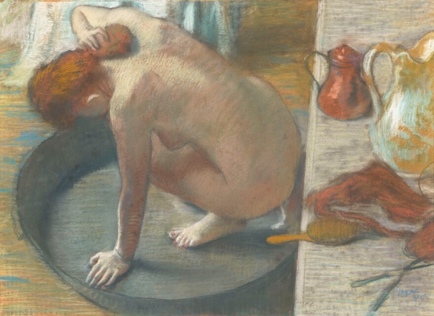 Degas' nudes — including his 1886 work, <em>The Tub --</em> depict the everyday awkwardness of real life<em>.</em>