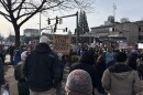 Eugene protestors gather outside the federal building on January 25, 2026.