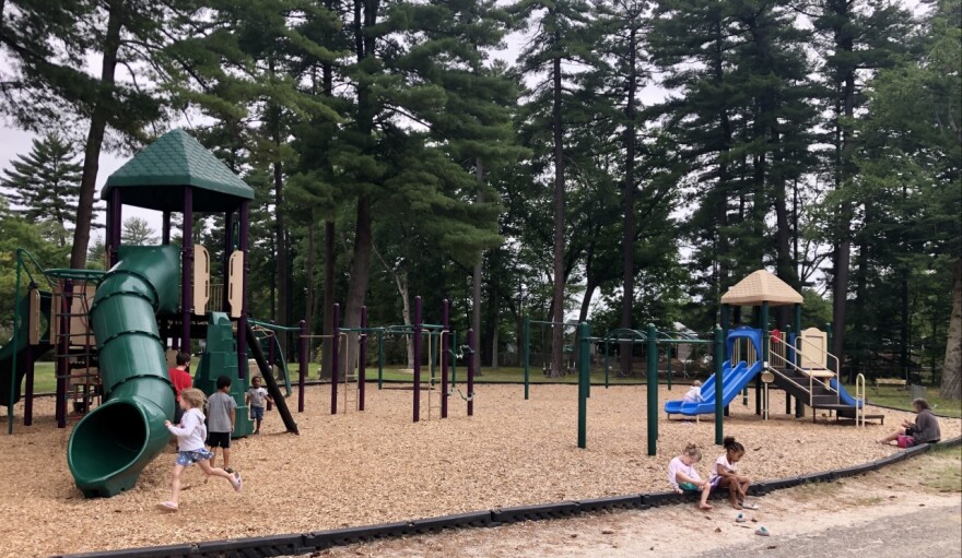 Children play on a playground