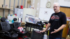 Doug Griswold volunteers to refurbish power chairs at the Wichita Medical Loan Closet. The organization provides a wide range of donated items for little or no cost to the public.