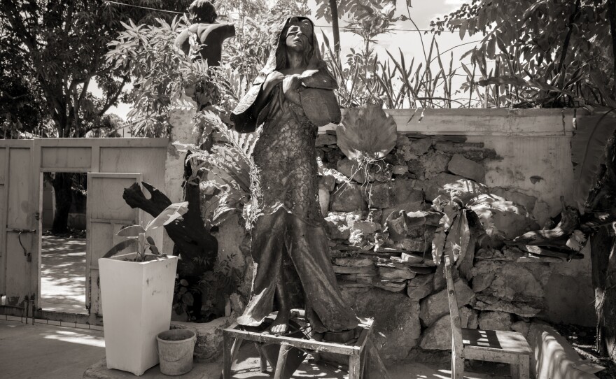 Jonas Roces' bronze statue of a Philippine "comfort woman" honors the Philippine girls and women victimized by the Japanese system of sexual violence during World War II. The statue was installed at Manila Bay in December 2017. But in an era of Japanese-Philippine trade ties, the statue was considered controversial and was returned to Roces within five months. Above, the statue in his studio.