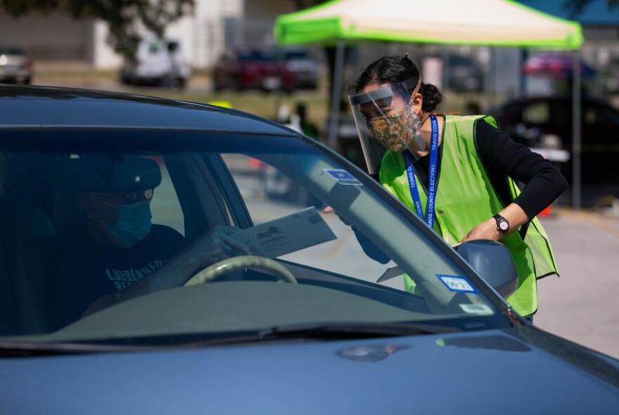 The Travis County Tax Office at 5501 Airport Blvd is now the only drive-thru location open for hand delivery of mail-in ballots in the county.