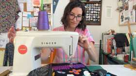 Ericka Leigh works on a tapestry in her Seminole Heights apartment.