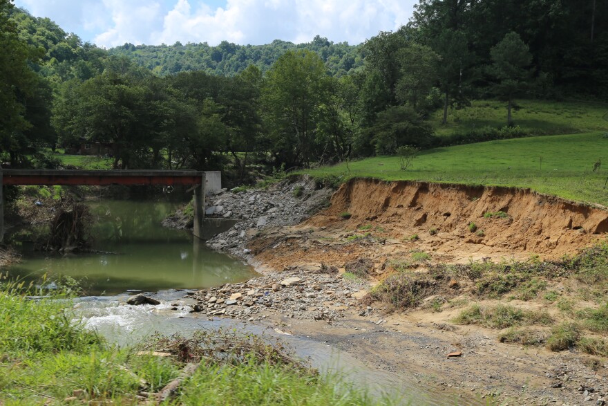 Flood damage in Perry County along Kentucky Route 476 in Perry County.