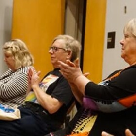 Tom Zeiser (middle) participating in WNIJ's Poetically Yours Poetry Workshop.