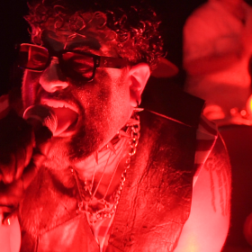 Darklord and the Goons performing live in WNIJ's Studio A