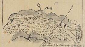 Hand-drawn sketch map of San Emidio boundaries, circa 1842.