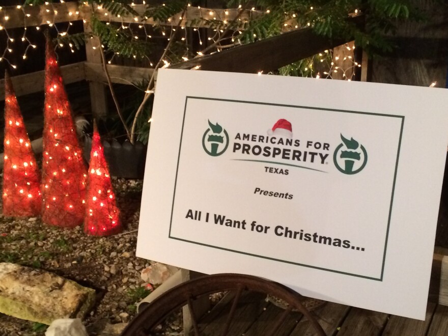 The Texas chapter of the conservative advocacy group Americans for Prosperity held an event Wednesday called "All I Want for Christmas is Less Federal Spending."