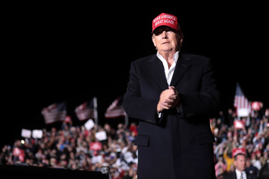 Former President Donald Trump speaks at a rally in Arizona in January 2022.