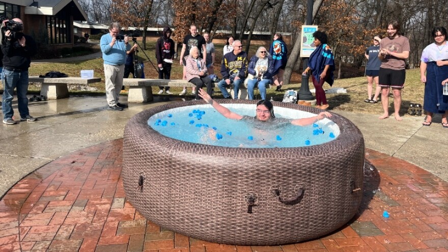 Grace Christian University students plunge in icy water to raise tuition money