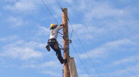 Pole climbing with speed and safety was among the events at the Lineman Competition.