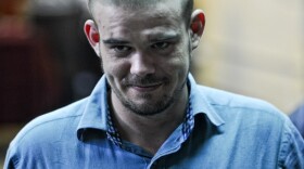 Dutch national Joran Van der Sloot as he arrived for a court hearing earlier today (Jan. 11, 2012) at the Lurigancho prison in Lima.