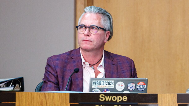 Lansing City Clerk Chris Swope at a meeting of the Lansing City Council on March 24, 2025.
