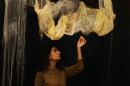 Artist Zara Shahi like to combine new and old media, like photography and weaving.