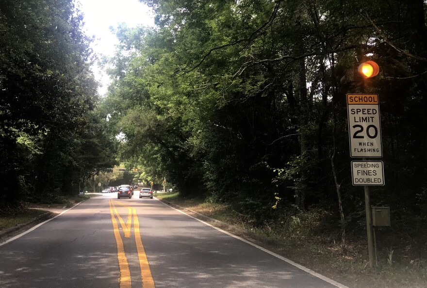 A school zone in Tallahassee