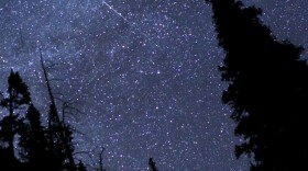 A meteor captured during the height of the Perseid shower in August 2018 in Cedar Breaks National Monument, Utah.