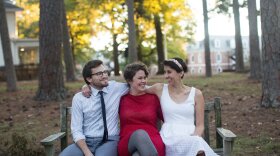 Susannah Long and Michael Conner, pictured here with Alex Treyz, brought a songwriting workshop to incarcerated women in Raleigh.
